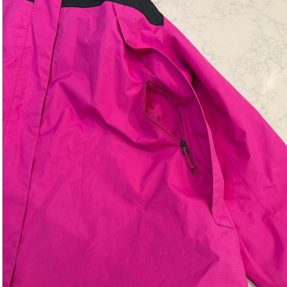 The North Face Womens Antora Rain Jacket XL Pink Black Hooded Windbreaker Shell - Picture 10 of 10